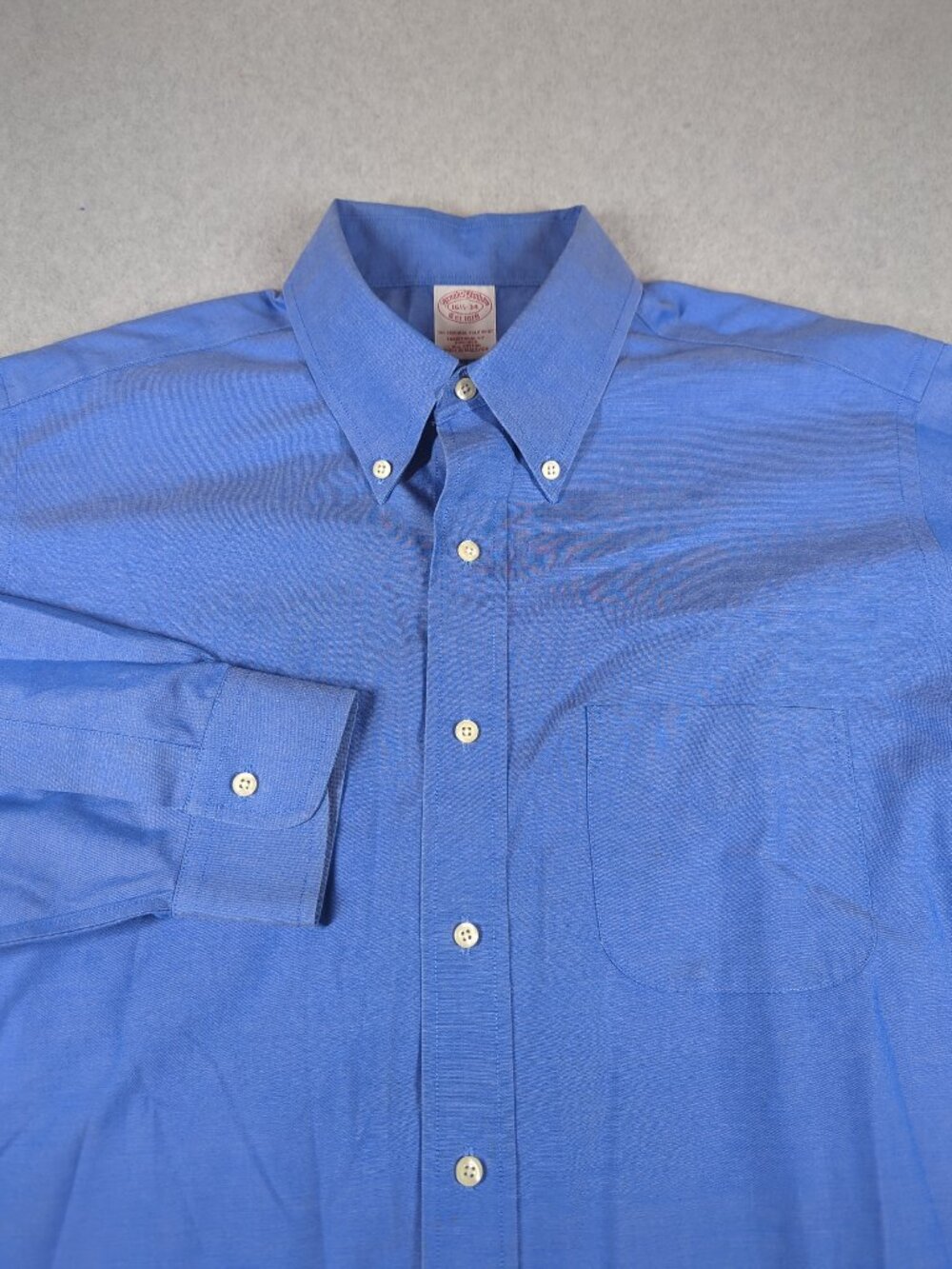 Brooks Brothers Dress Shirt Men's 16.5 / 34 Blue Traditional Fit Non Iron